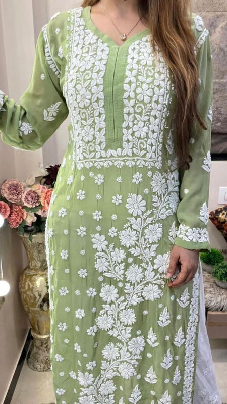 Viscose 3D Handwork Kurti / Viscose 3D kurti