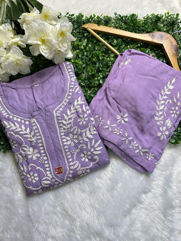 RAYON SET WITH WHITE EMBROIDERY WITH FREE GIFT π INSIDE
