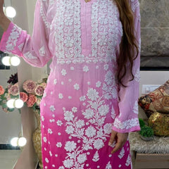 Viscose 3D Handwork Kurti / Viscose 3D kurti