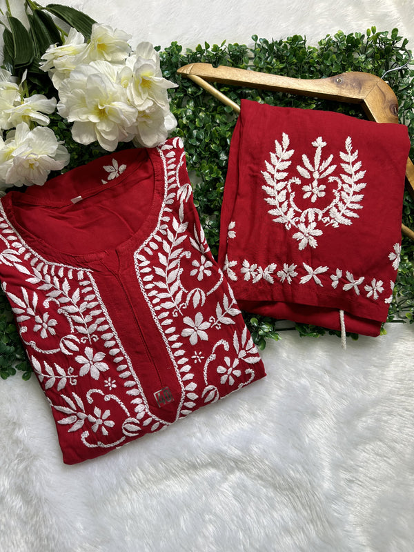 RAYON SET WITH WHITE EMBROIDERY WITH FREE GIFT π INSIDE