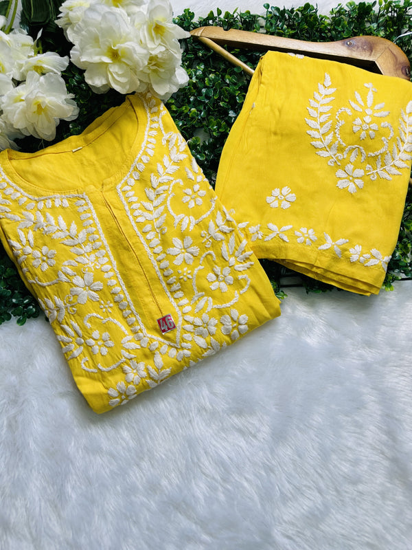 RAYON SET WITH WHITE EMBROIDERY WITH FREE GIFT π INSIDE