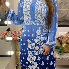 Viscose 3D Handwork Kurti / Viscose 3D kurti