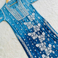 Viscose 3D Handwork Kurti / Viscose 3D kurti
