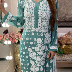 Viscose 3D Handwork Kurti / Viscose 3D kurti