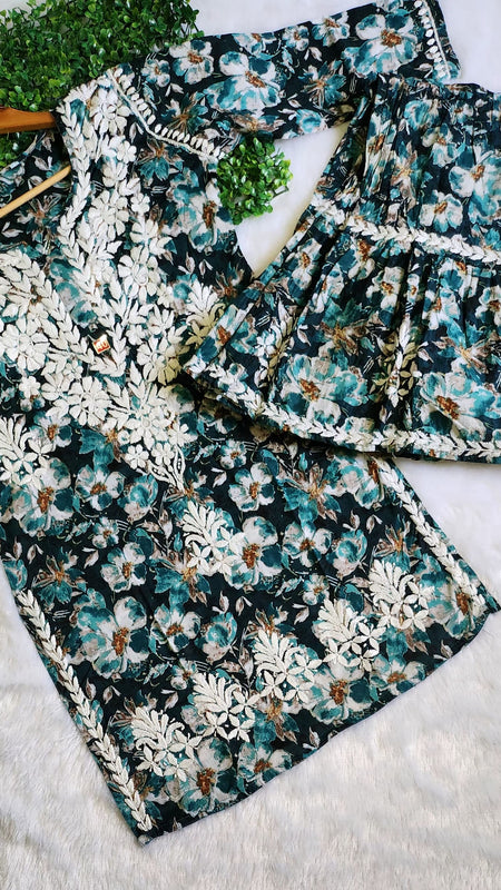 MAL SHORT KURTI WITH GARARA SET WITH FREE GIFT ๐ INSIDE