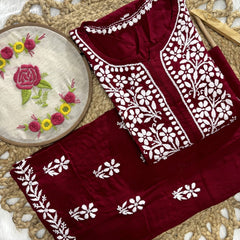 Evander Embroidery Rayon Co-ord Set