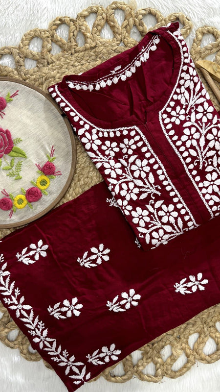 Evander Embroidery Rayon Co-ord Set