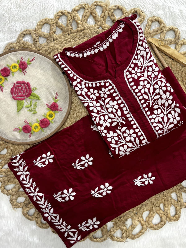 Evander Embroidery Rayon Co-ord Set