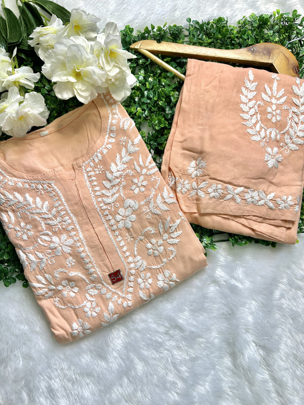 RAYON SET WITH WHITE EMBROIDERY WITH FREE GIFT π INSIDE
