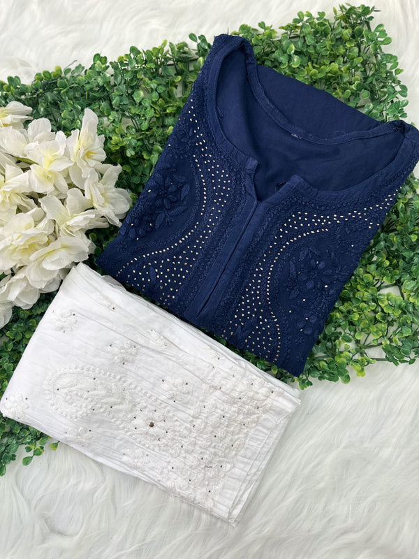 RAYON HEAVY KURTI WITH MUKAiSH WORK