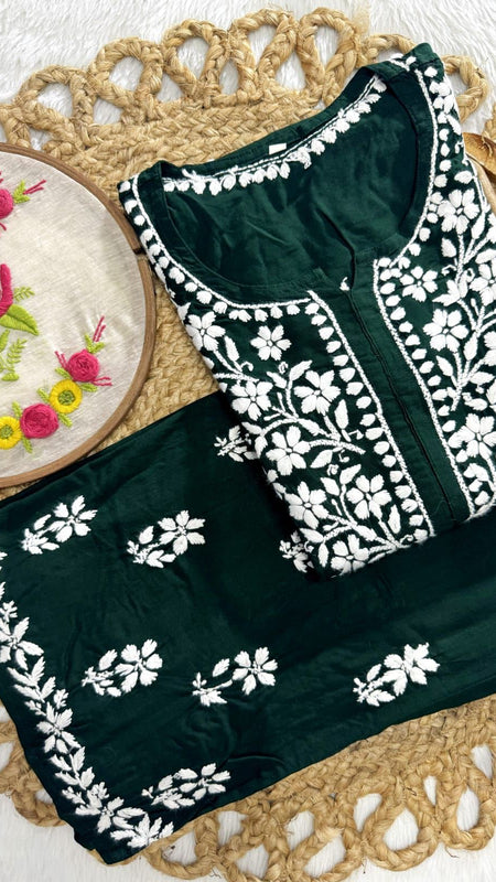 Evander Embroidery Rayon Co-ord Set