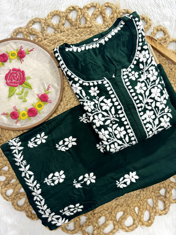 Evander Embroidery Rayon Co-ord Set