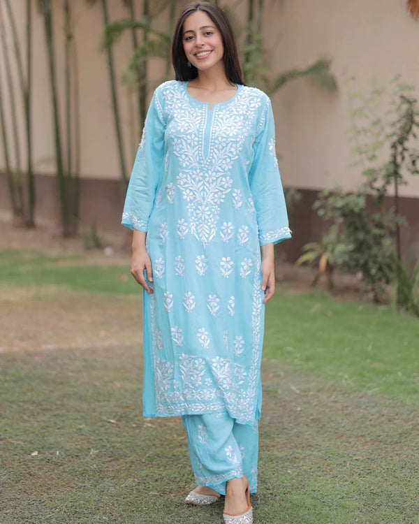 Evander Embroidery Rayon Co-ord Set