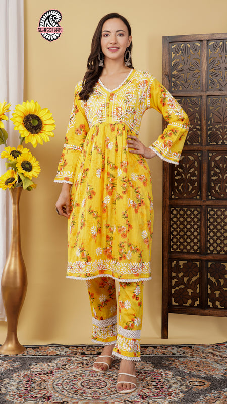 FLOWERPRINT AFGANI GOWN SET WITH FREE GIFT ๐  INSIDE