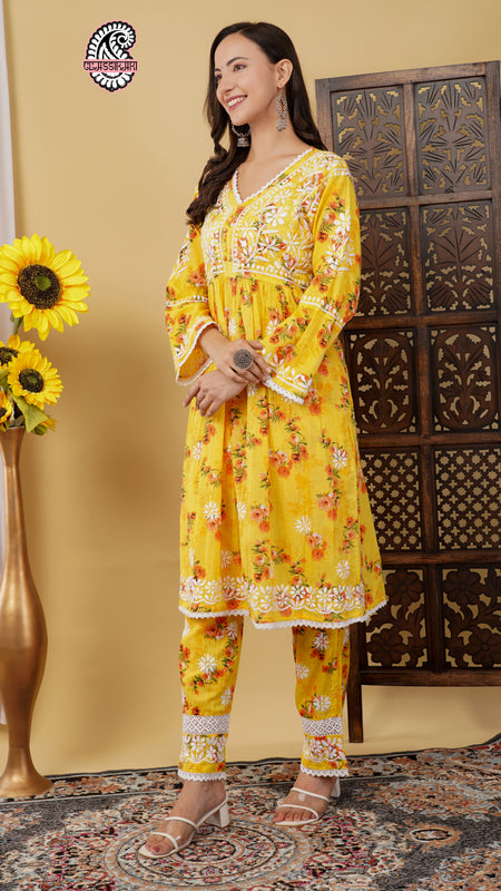 FLOWERPRINT AFGANI GOWN SET WITH FREE GIFT ๐  INSIDE