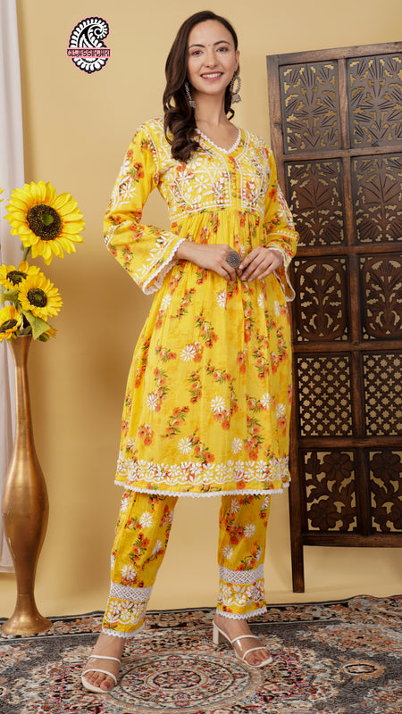 FLOWERPRINT AFGANI GOWN SET WITH FREE GIFT ๐  INSIDE