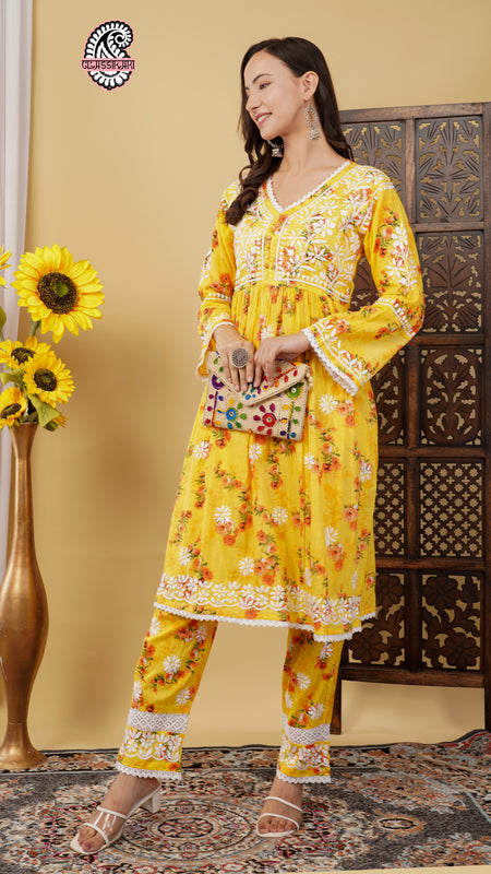 FLOWERPRINT AFGANI GOWN SET WITH FREE GIFT ๐  INSIDE