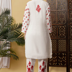 CHANDERI CO-ORD SET WITH  COLOUR THREAD WITH FREE GIFT π  INSIDE