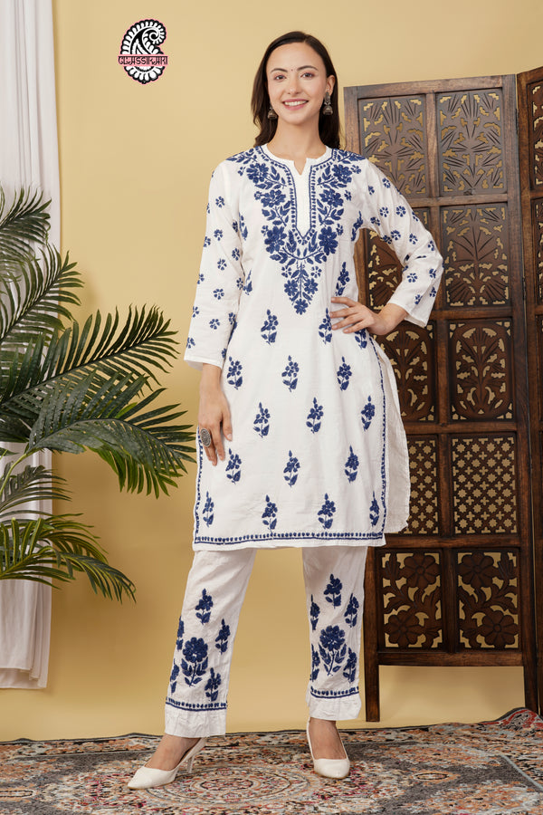 CHANDERI CO-ORD SET WITH COLOUR THREAD WITH FREE GIFT 💝 INSIDE