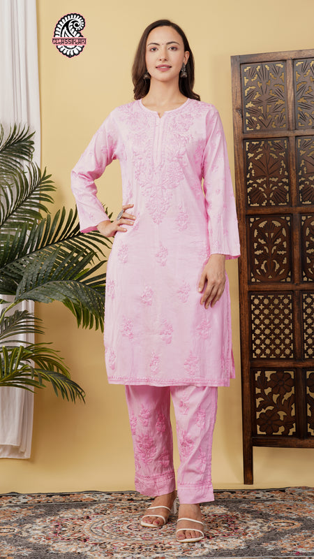 CHANDERI TONE WORK CO-ORD SET WITH FREE GIFT ๐  INSIDE