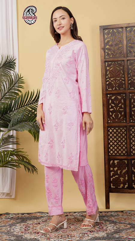 CHANDERI TONE WORK CO-ORD SET WITH FREE GIFT ๐  INSIDE