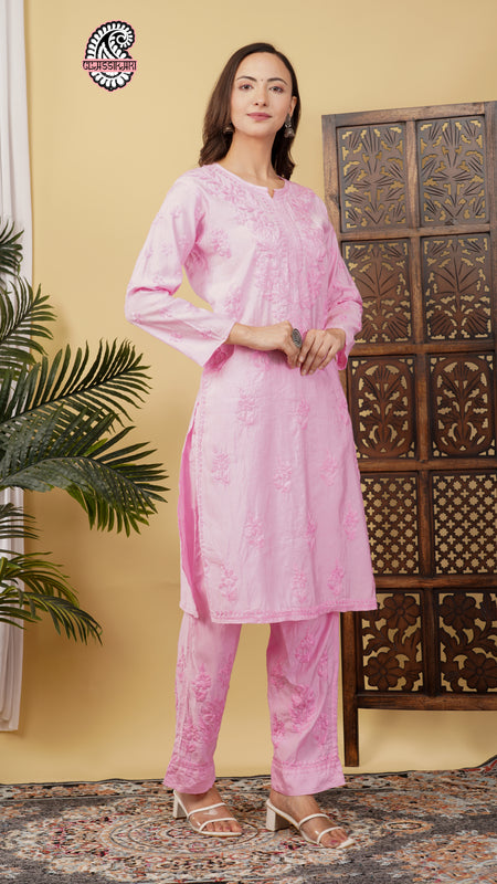 CHANDERI TONE WORK CO-ORD SET WITH FREE GIFT ๐  INSIDE
