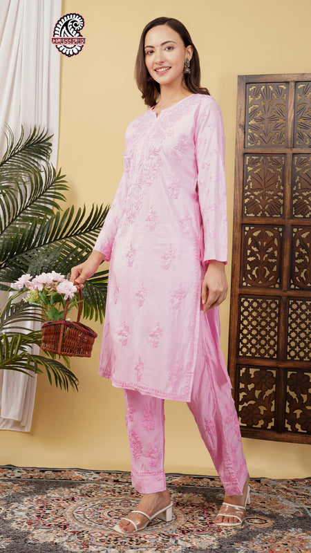 CHANDERI TONE WORK CO-ORD SET WITH FREE GIFT ๐  INSIDE