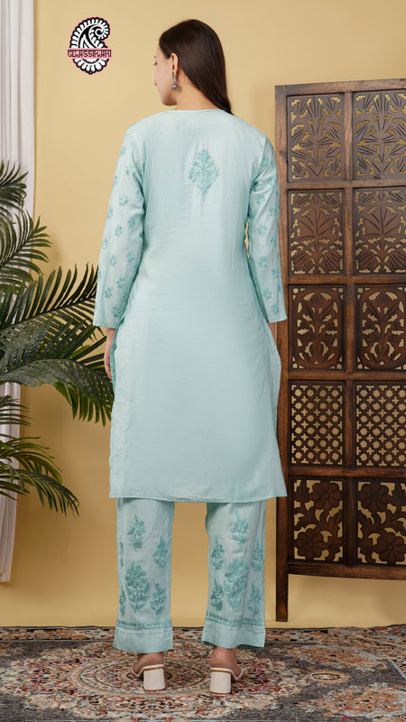 CHANDERI TONE WORK CO-ORD SET WITH FREE GIFT ๐  INSIDE