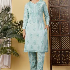 CHANDERI TONE WORK CO-ORD SET WITH FREE GIFT ๐  INSIDE
