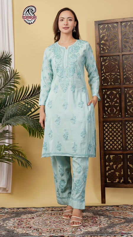 CHANDERI TONE WORK CO-ORD SET WITH FREE GIFT ๐  INSIDE