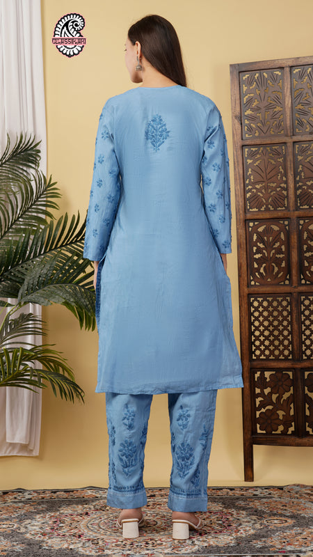 CHANDERI TONE WORK CO-ORD SET WITH FREE GIFT ๐  INSIDE