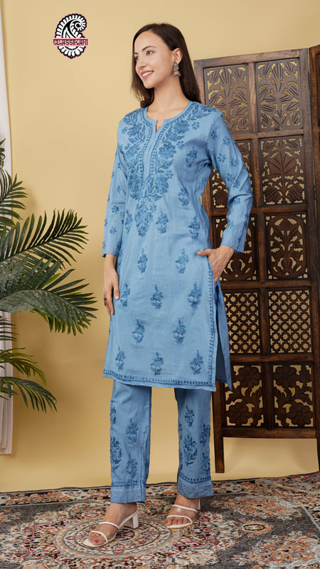 CHANDERI TONE WORK CO-ORD SET WITH FREE GIFT ๐  INSIDE