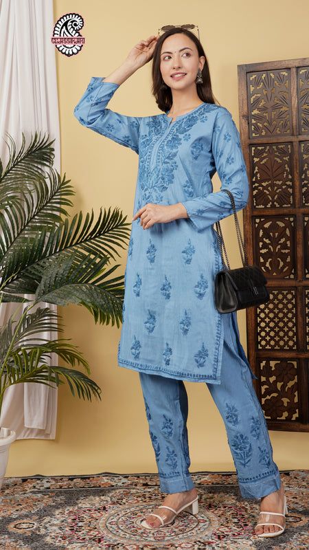 CHANDERI TONE WORK CO-ORD SET WITH FREE GIFT ๐  INSIDE
