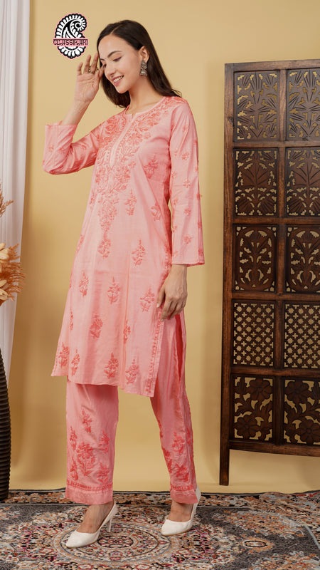 CHANDERI TONE WORK CO-ORD SET WITH FREE GIFT ๐  INSIDE