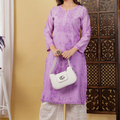 CHANDERI KURTI WITH HEAVY WORK WITH FREE GIFT π  INSIDE