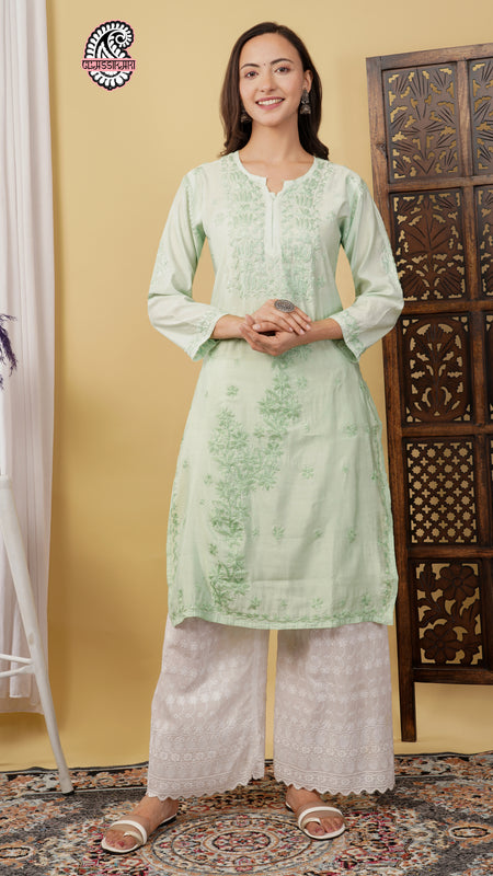 CHANDERI KURTI WITH HEAVY WORK WITH FREE GIFT π  INSIDE