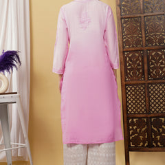CHANDERI KURTI WITH HEAVY WORK WITH FREE GIFT π  INSIDE