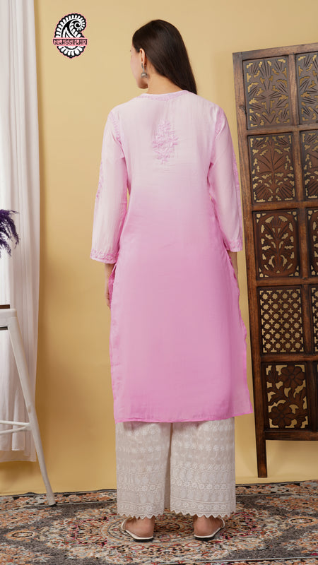 CHANDERI KURTI WITH HEAVY WORK WITH FREE GIFT π  INSIDE