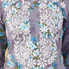 Flower print Hand embroidered Mulmul cord set