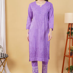 Dobby cotton Embroidery Chikankari Full Set