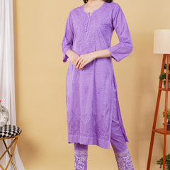 Dobby cotton Embroidery Chikankari Full Set