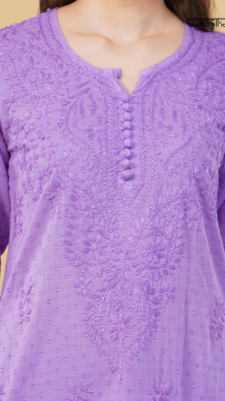 Dobby cotton Embroidery Chikankari Full Set