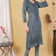 Dobby cotton Embroidery Chikankari Full Set