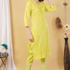 Dobby cotton Embroidery Chikankari Full Set