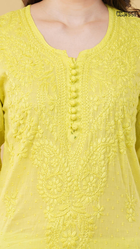 Dobby cotton Embroidery Chikankari Full Set