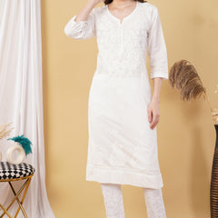 Dobby cotton Embroidery Chikankari Full Set