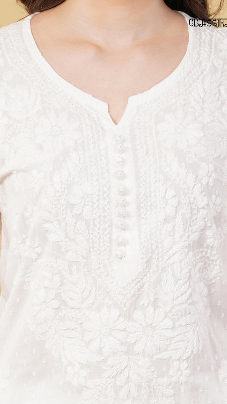 Dobby cotton Embroidery Chikankari Full Set