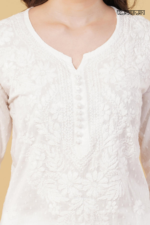 Dobby cotton Embroidery Chikankari Full Set