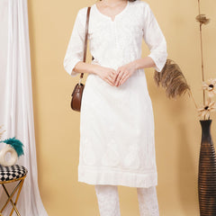 Dobby cotton Embroidery Chikankari Full Set