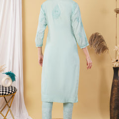 Dobby cotton Embroidery Chikankari Full Set